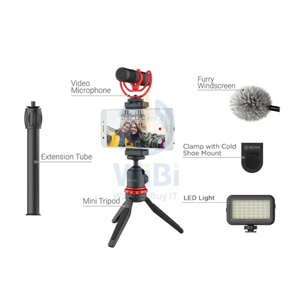 BOYA vlogger kit plus （BY-T1/BY-C12/BY-MM1 + ) - Black Accessories > Mobiles & Tablets > Mobiles > Mobile Holder
