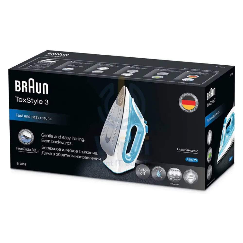 Braun BRSi3041GR Steam Iron - 2350 Watts / 270ml / Ceramic Soleplate Accessories > Smart Devices