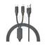 BRAVE 2-in-1 Fast Charging Data Cable - 6A / 1.2 Meter / USB-A / USB-C / Lightning / Black Accessories > Cables &