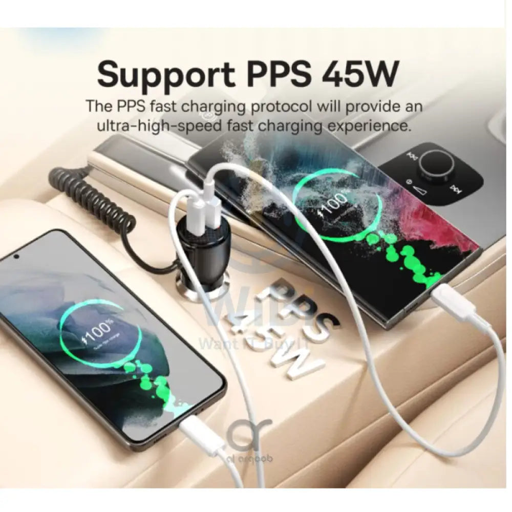 BRAVE Dual Port Car Charger with USB-C Cable - 110W / 1 Meter / Black Accessories > Mobiles & Tablets > Mobiles > Car