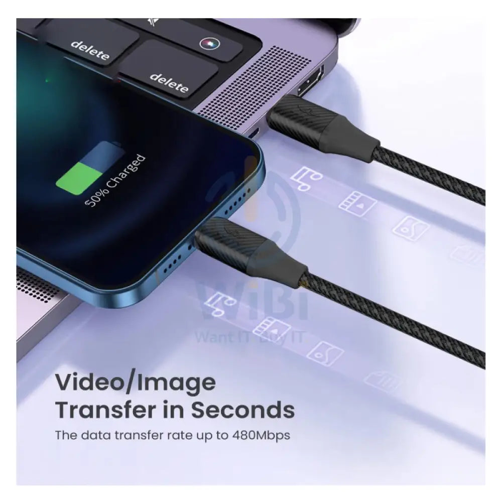 BRAVE Fast Charging Data Cable - 30W / USB-C / Lightning / Black Accessories > Cables & Converters > Cables