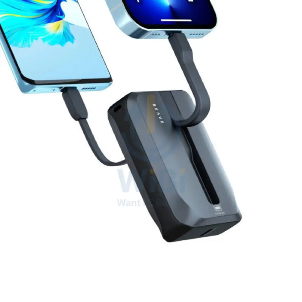 BRAVE Fast Charging Power Bank with Built-in Cable - 10000mAh / Black Accessories > Power Bank