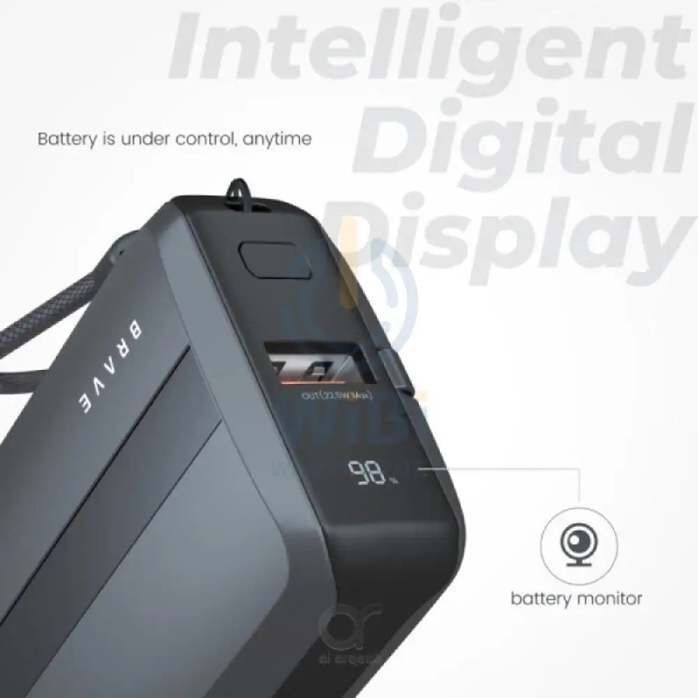 BRAVE Fast Charging Power Bank with Built-in Cable - 10000mAh / Black Accessories > Power Bank