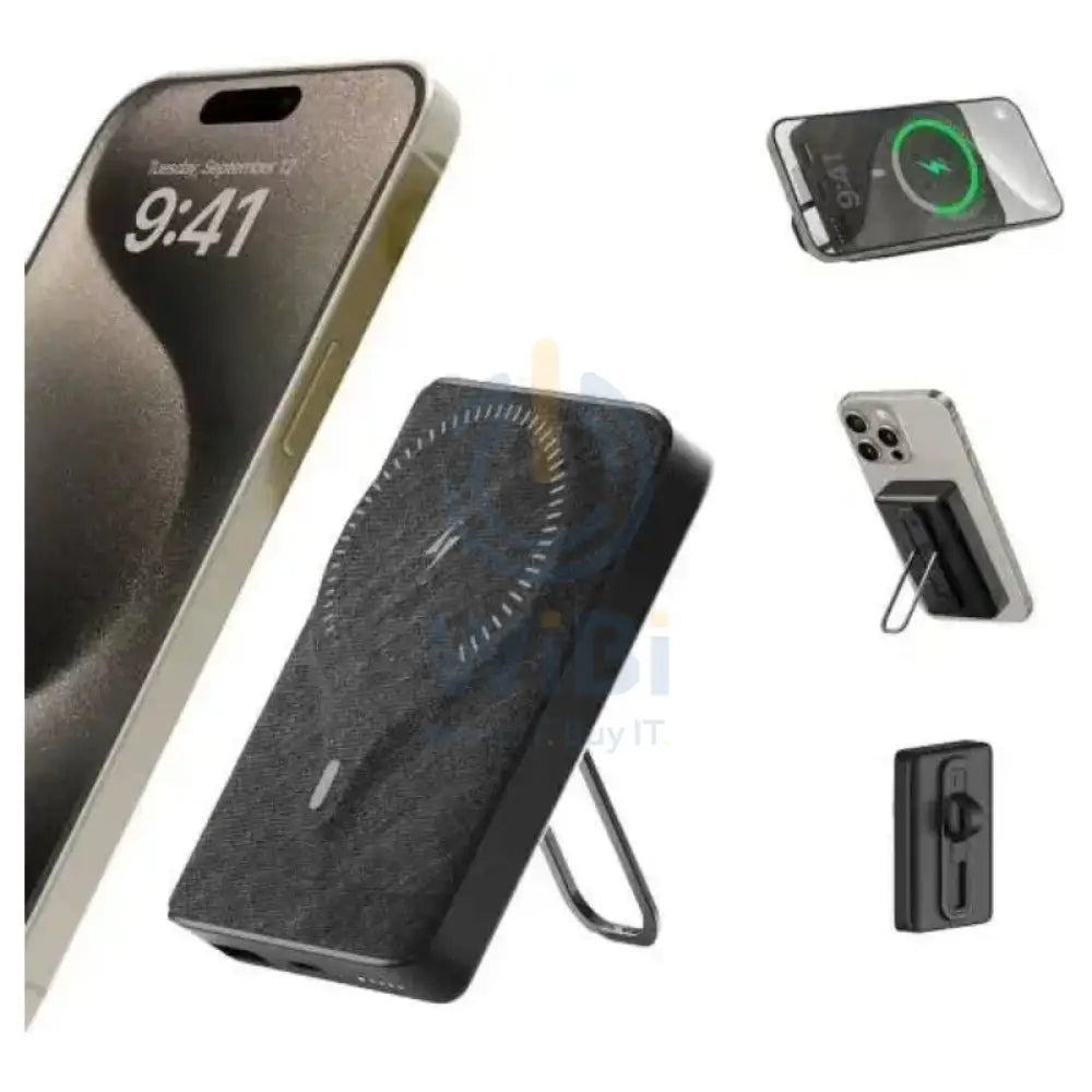 BRAVE Magnetic Mini Pocket Portable Wireless Power Bank - 20W / 10000mAh / USB-C / USB-A / Black Accessories > Power