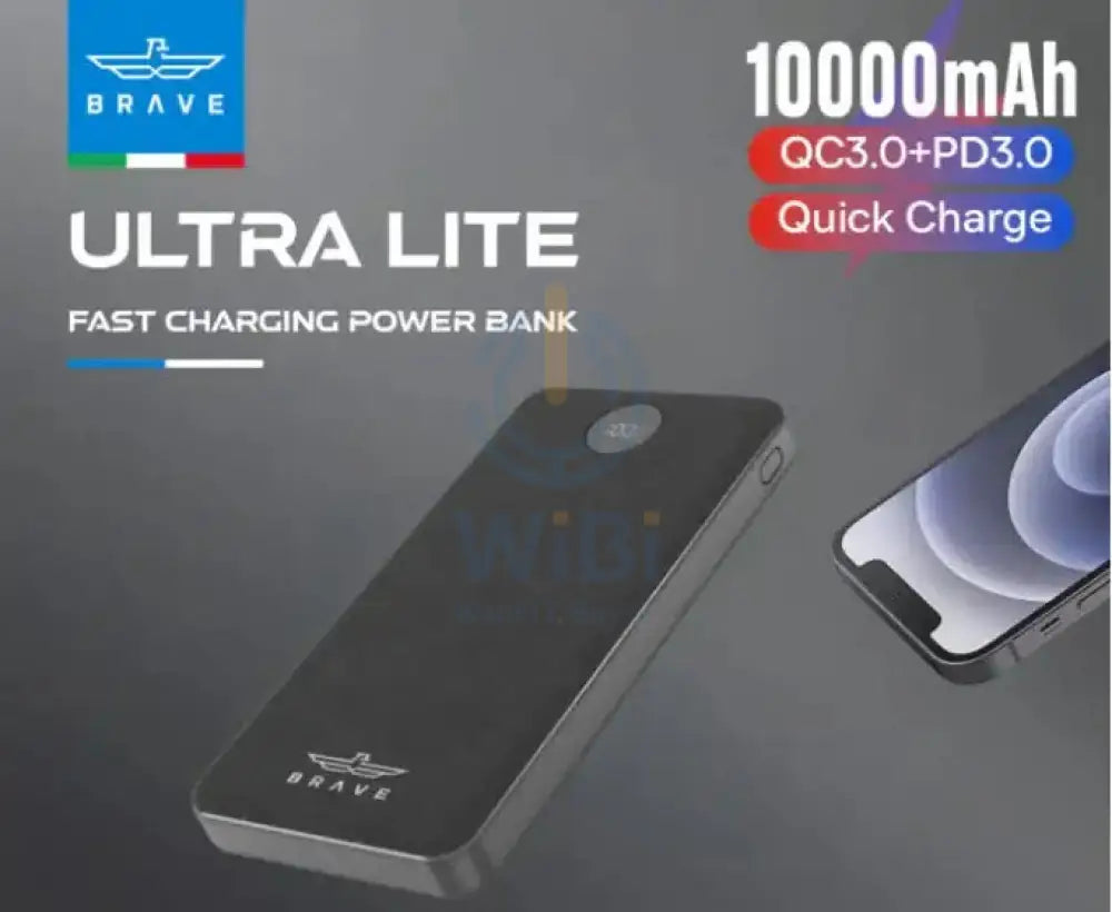 BRAVE Slim Power Bank - 30000mAh / 22.5W / USB-C / Black Accessories > Power Bank