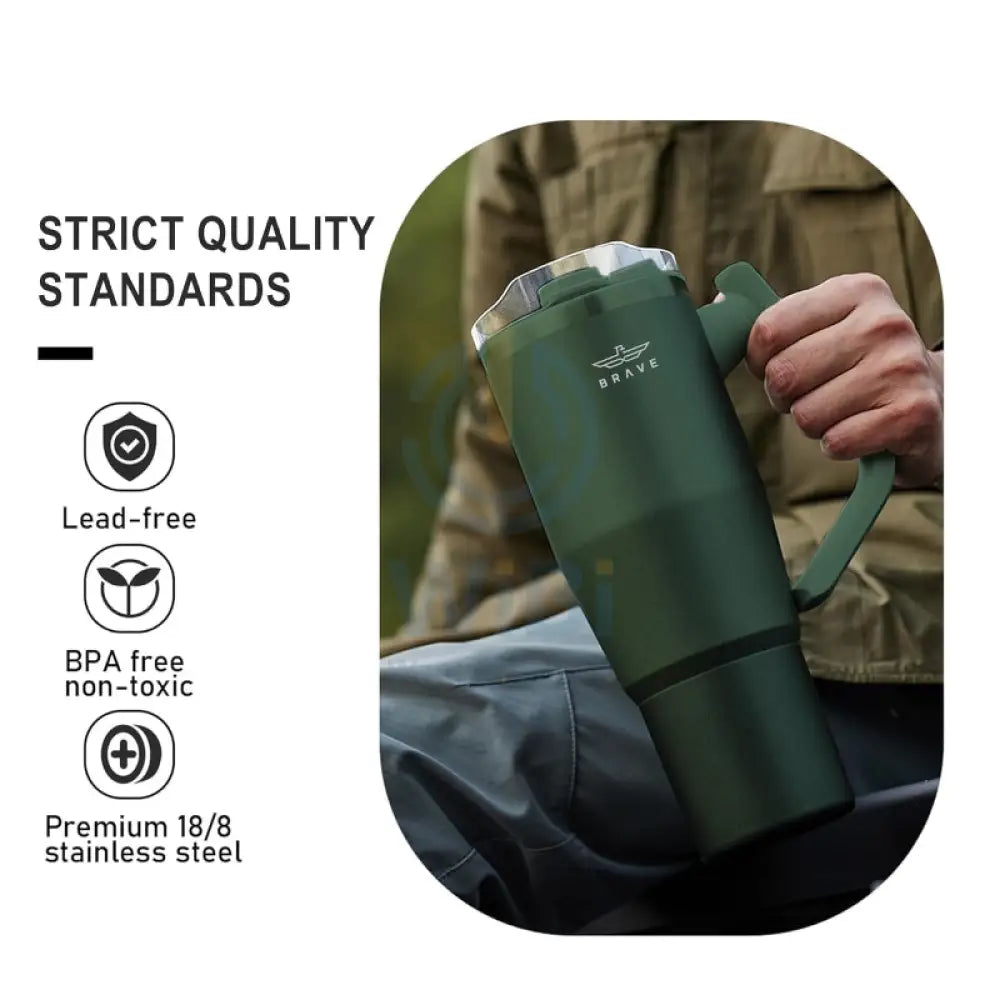BRAVE Temp Guard Vacuum Insulated Travel Mug - 1200ml / Green Accessories > Outdoor & Travel