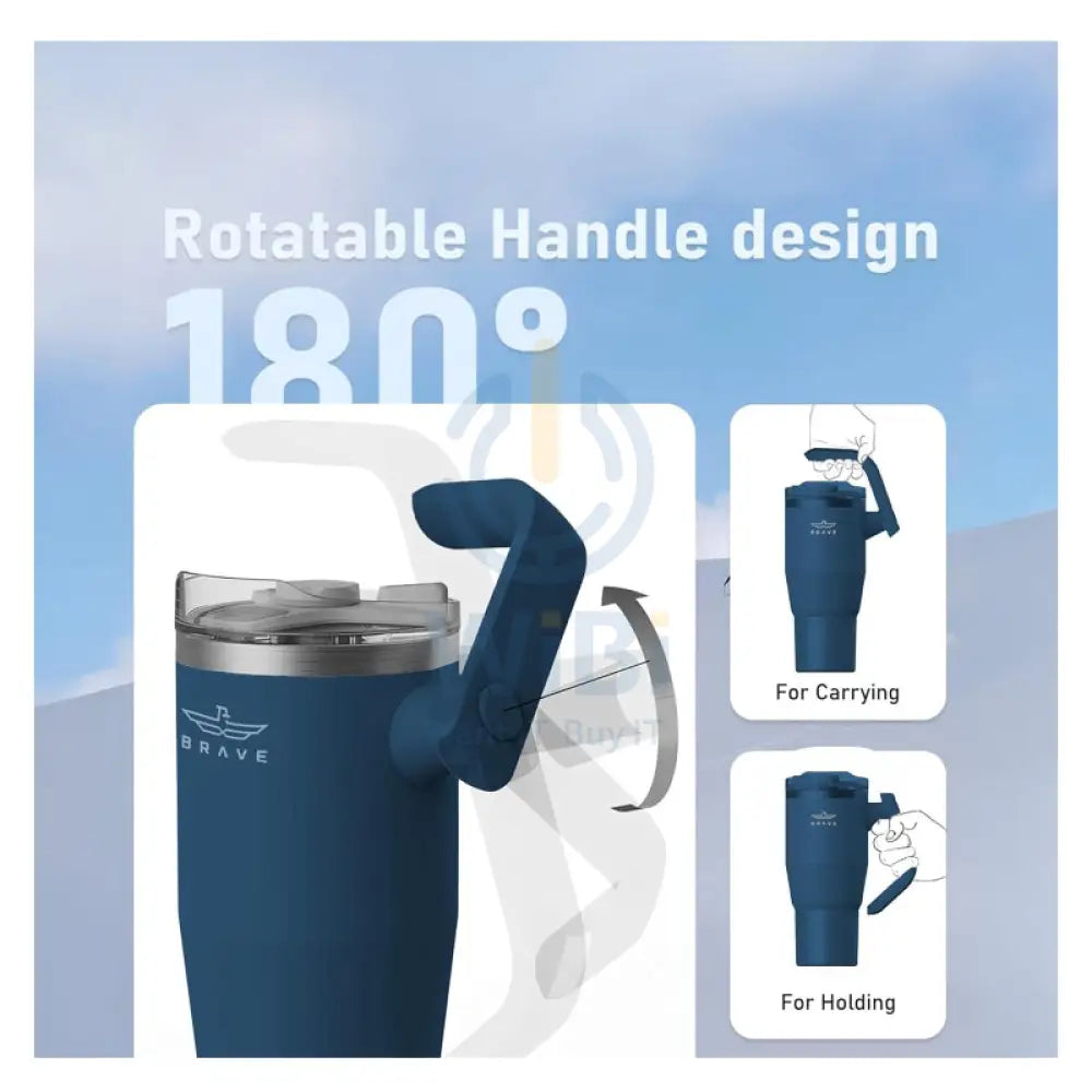 BRAVE Temp Guard Vacuum Insulated Travel Mug - 1200ml / Navy Blue Accessories > Outdoor & Travel