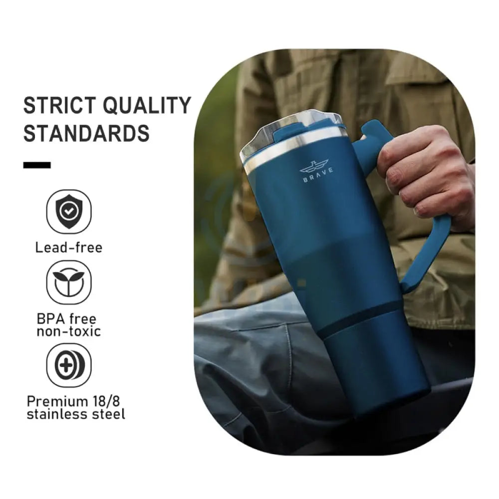 BRAVE Temp Guard Vacuum Insulated Travel Mug - 1200ml / Navy Blue Accessories > Outdoor & Travel