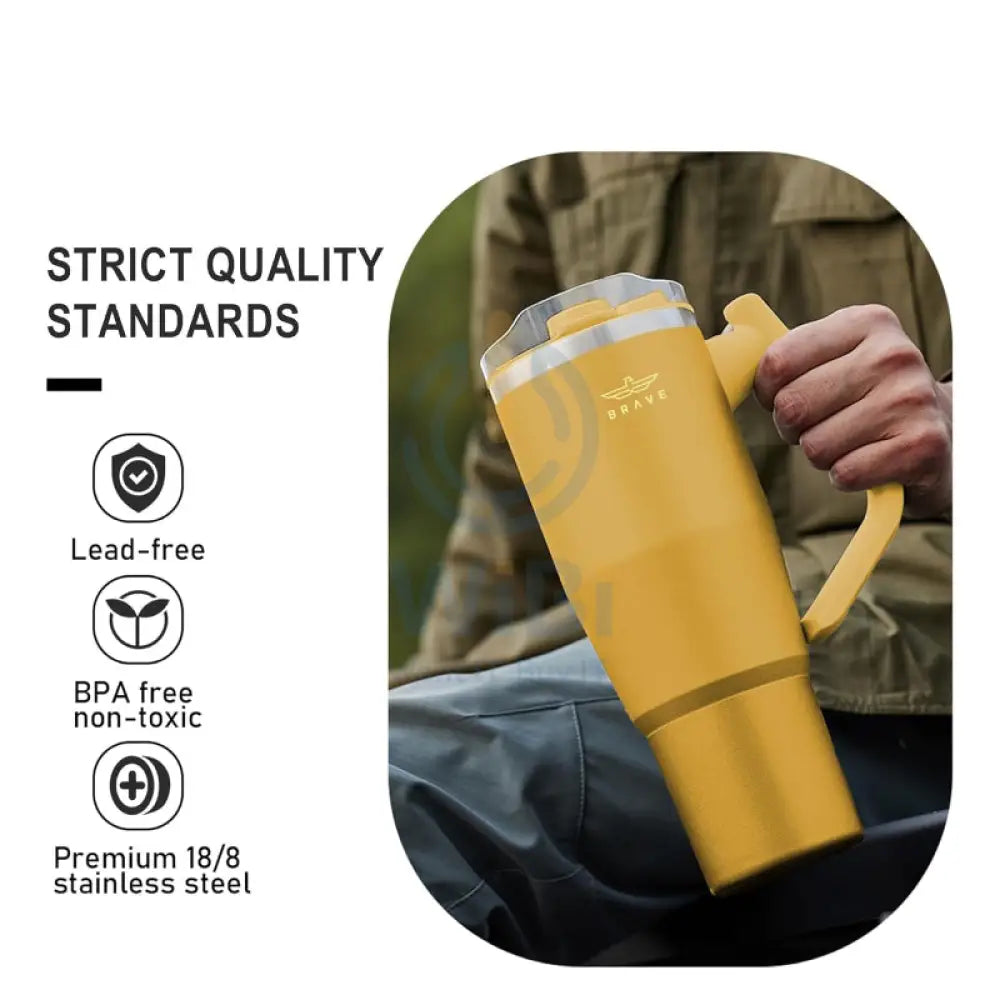 BRAVE Temp Guard Vacuum Insulated Travel Mug - 1200ml / Yellow Accessories > Outdoor & Travel