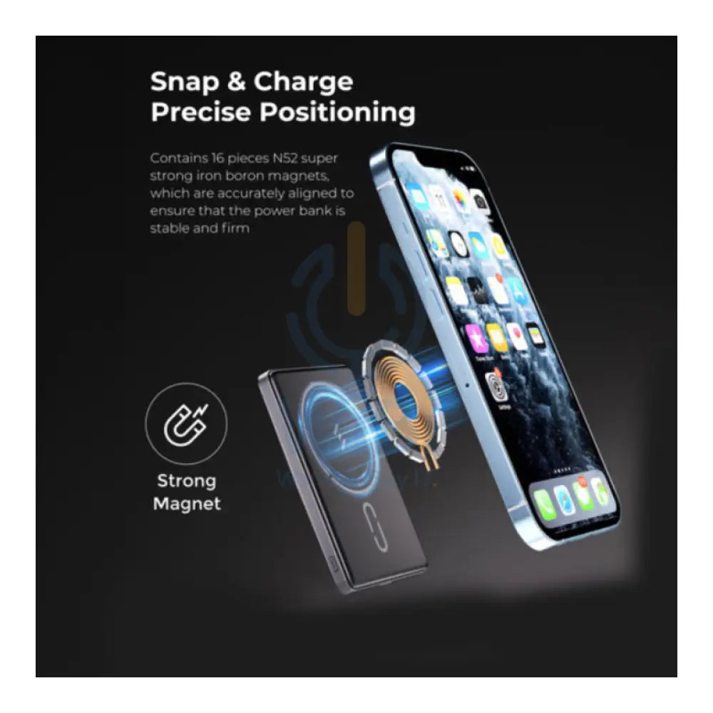 BRAVE Ultra Slim Magnetic Wireless Power Bank With Stand - 5000mAh / 15W / USB-C / Grey Accessories > Power Bank