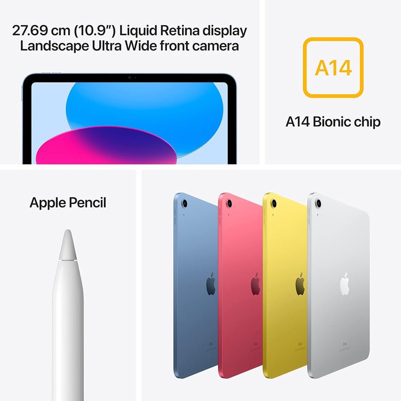 Apple iPad 10th Gen - A14 (2022) / 10.9-inch / 64GB / 5G / Silver Mobiles & Tablets > Tablets