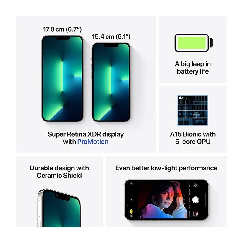 Apple iPhone 13 Pro Max - 128GB / 6.7" Super Retina XDR / Wi-Fi / 5G / Silver - Mobile