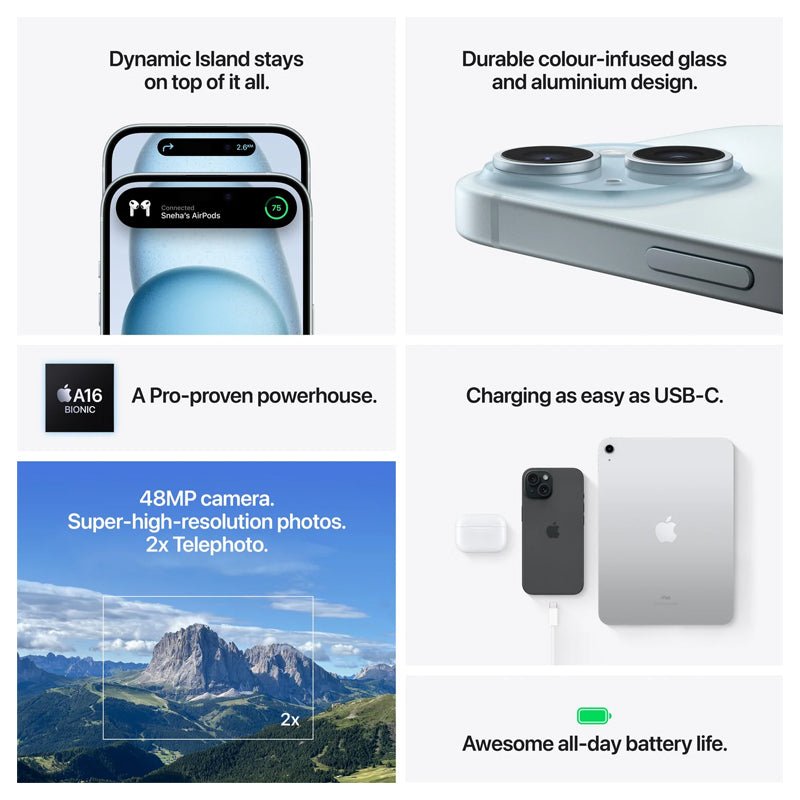 Apple iPhone 15 Plus - 128GB / Blue / 5G / 6.7’’ Mobiles & Tablets > Mobiles