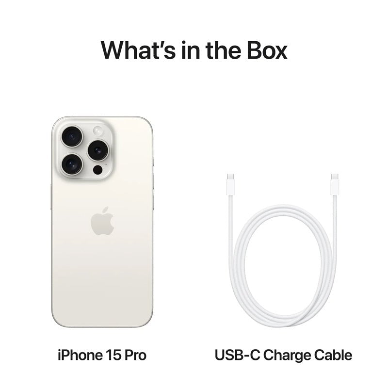 Apple iPhone 15 Pro - 256GB / White Titanium / 5G / 6.1’’/ Dual Physical Sim Mobiles & Tablets > Mobiles