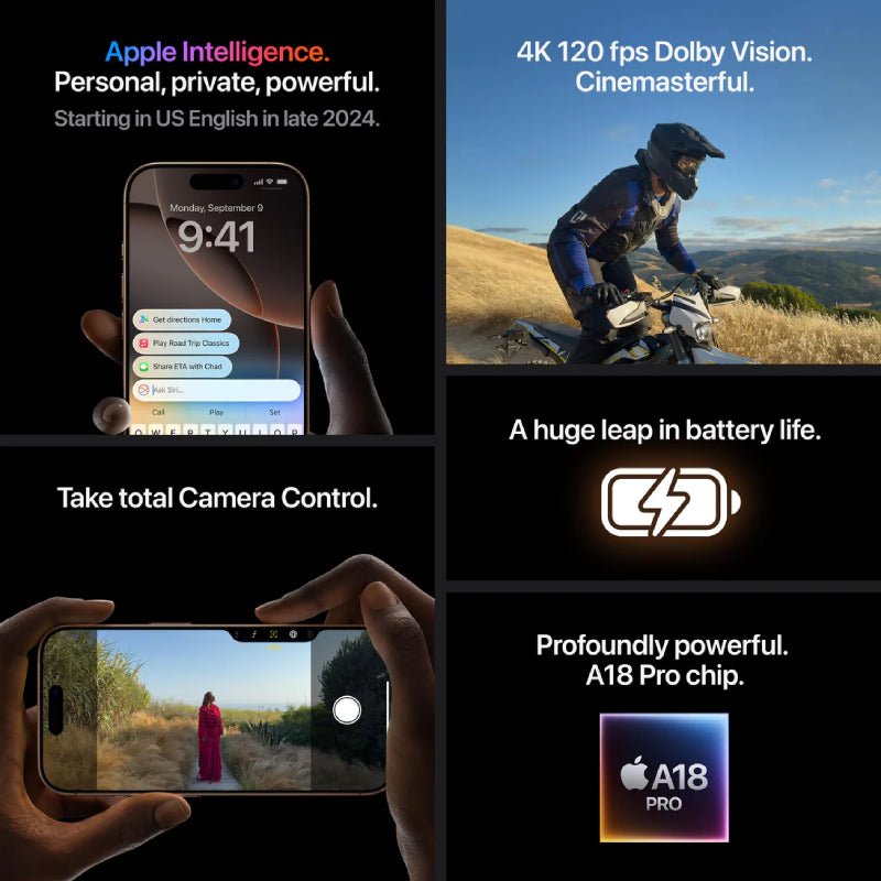 Apple iPhone 16 Pro - 1TB / Black Titanium / 5G / 6.3’’ Mobiles & Tablets > Mobiles