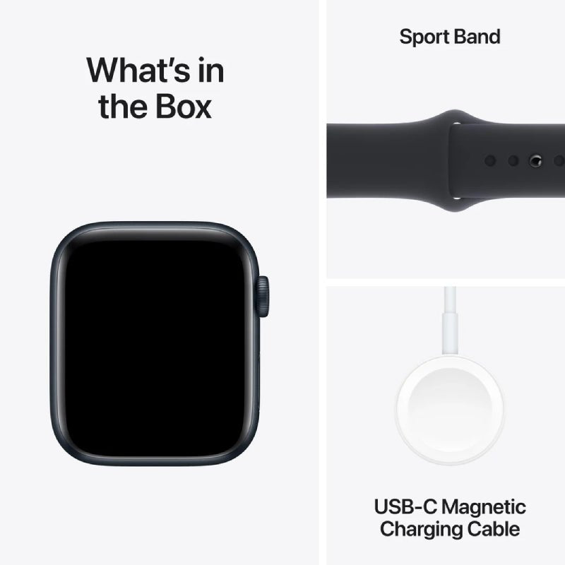 Apple Watch SE (2nd Gen) with Sport Band - LTPO OLED / 44mm / Small/Medium / Bluetooth / Wi-Fi / Midnight Smart Watches