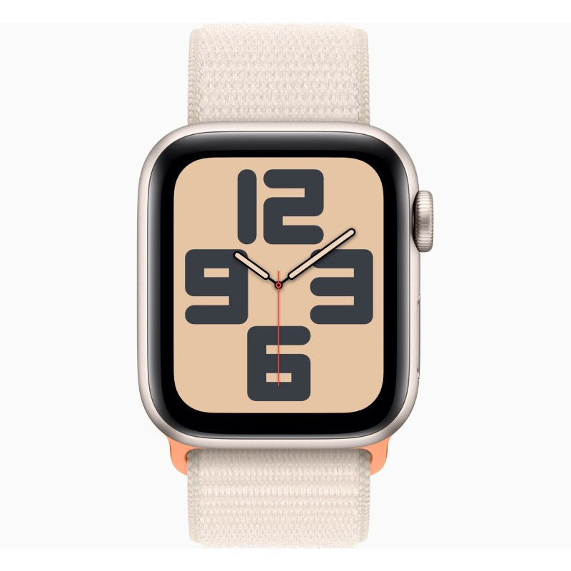 Apple Watch SE Gen 2 With Sport Loop - LTPO OLED / 32GB / 40mm / Bluetooth / Wi-Fi / Cellular / Starlight Smart Watches