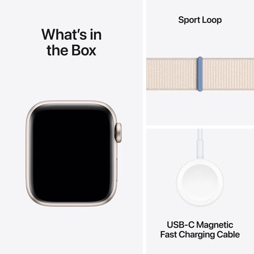 Apple Watch SE Gen 2 With Sport Loop - LTPO OLED / 32GB / 40mm / Bluetooth / Wi-Fi / Cellular / Starlight Smart Watches