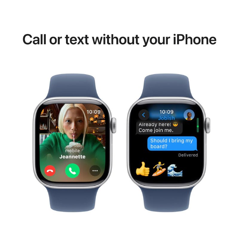 Apple Watch Series 10 with Sport Band - LTPO OLED / 64GB / 42mm / Medium/Large / Bluetooth / Wi-Fi / Denim Smart Watches