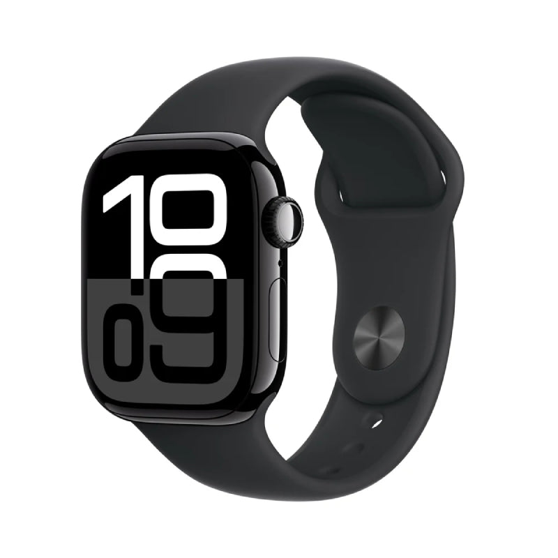 Apple Watch Series 10 with Sport Band - LTPO OLED / 64GB / 42mm / Small/Medium / Bluetooth / Wi-Fi / Cellular / Jet