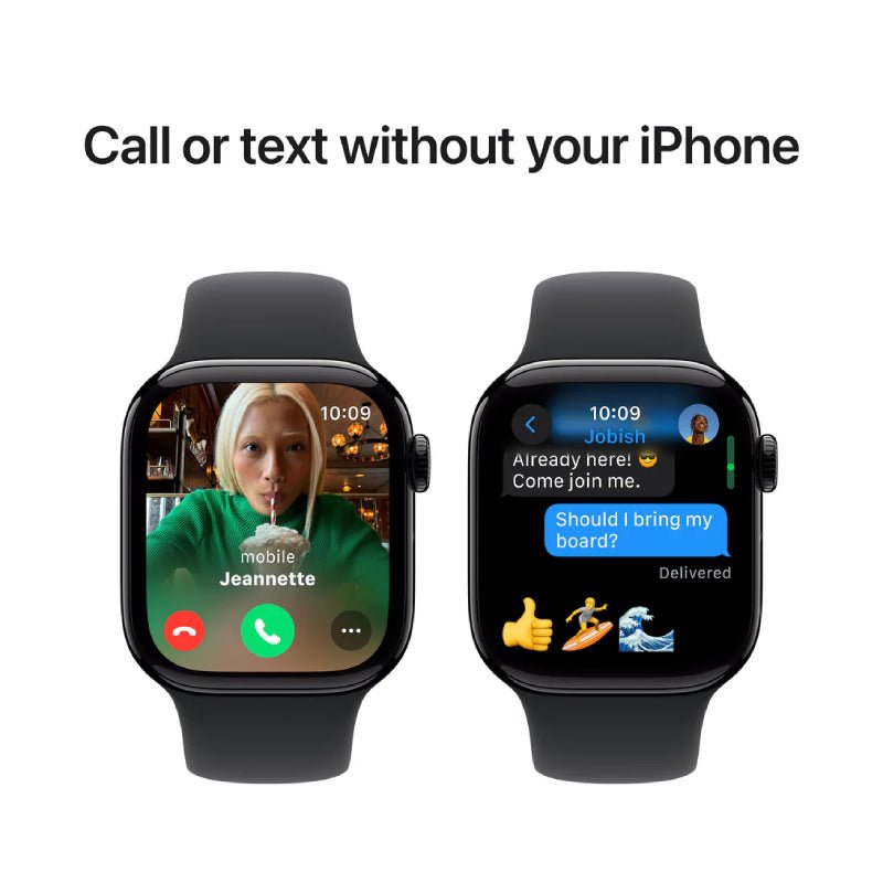 Apple Watch Series 10 with Sport Band - LTPO OLED / 64GB / 46mm / Medium/Large / Bluetooth / Wi-Fi / Cellular / Jet