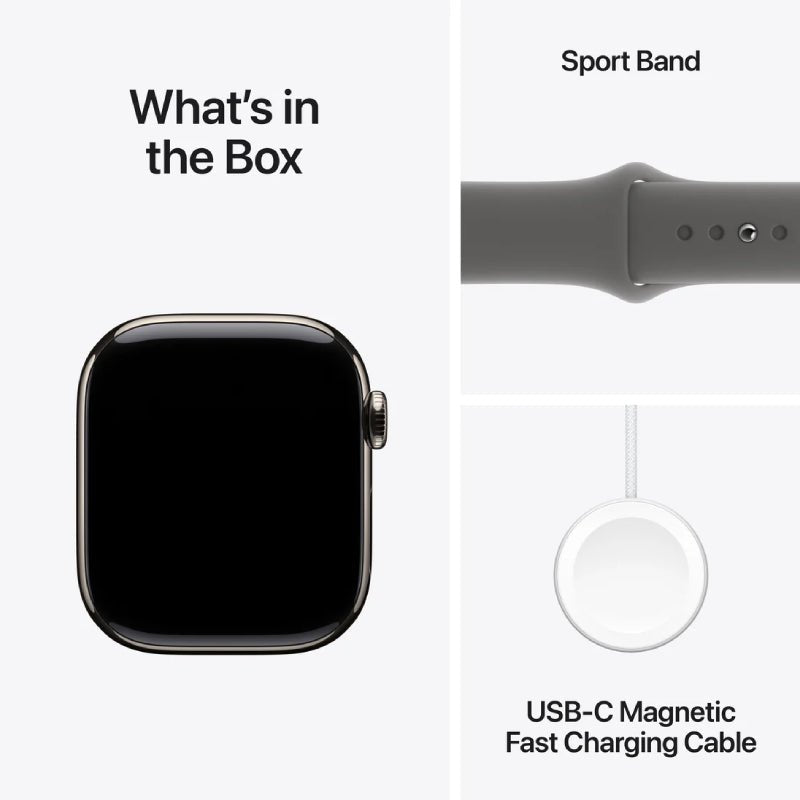 Apple Watch Series 10 with Sport Band - LTPO OLED / 64GB / 46mm / Medium/Large / Bluetooth / Wi-Fi / Cellular / Stone