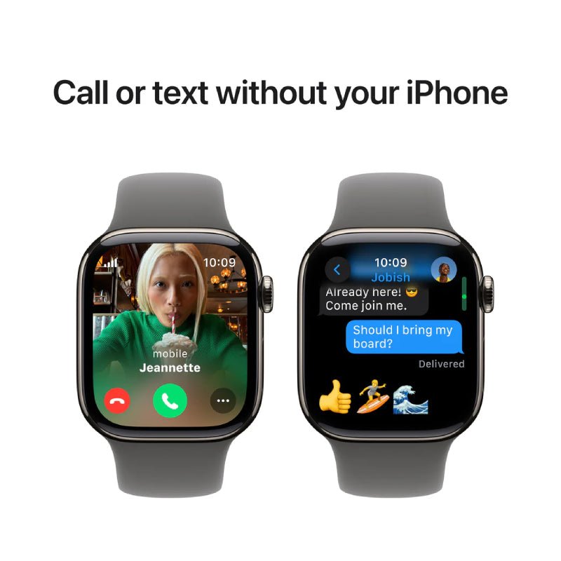 Apple Watch Series 10 with Sport Band - LTPO OLED / 64GB / 46mm / Medium/Large / Bluetooth / Wi-Fi / Cellular / Stone