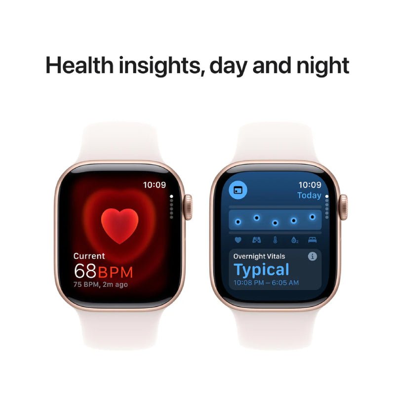 Apple Watch Series 10 with Sport Band - LTPO OLED / 64GB / 46mm / Small/Medium / Bluetooth / Wi-Fi / Light Blush Smart