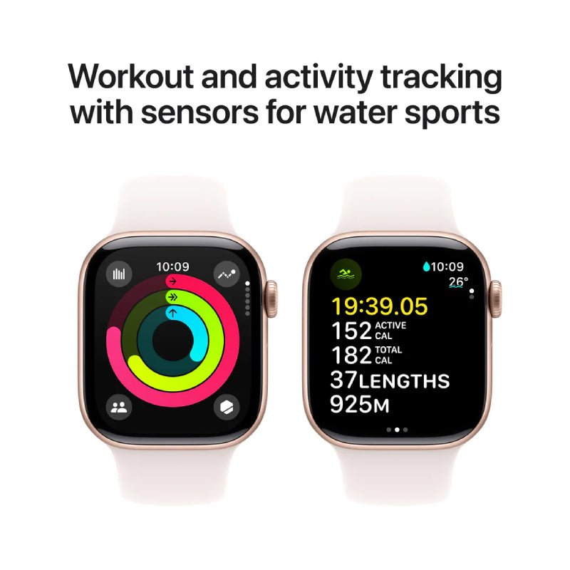 Apple Watch Series 10 with Sport Band - LTPO OLED / 64GB / 46mm / Small/Medium / Bluetooth / Wi-Fi / Light Blush Smart