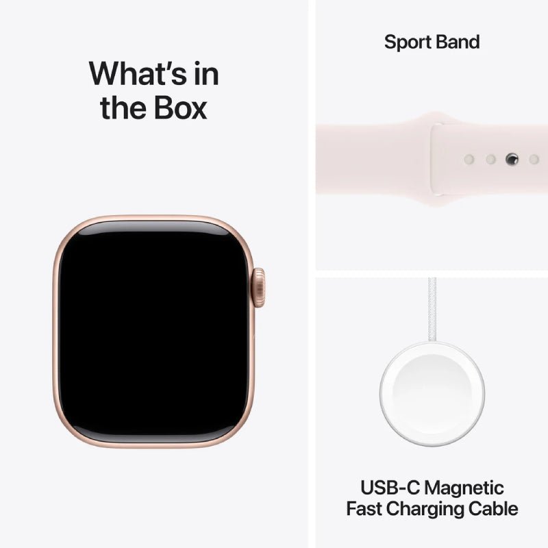 Apple Watch Series 10 with Sport Band - LTPO OLED / 64GB / 46mm / Small/Medium / Bluetooth / Wi-Fi / Light Blush Smart