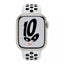Apple Watch Series 7 45mm GPS + Cellular Starlight Aluminum Case Pure Platinum Black Nike Sports Band Accessories >