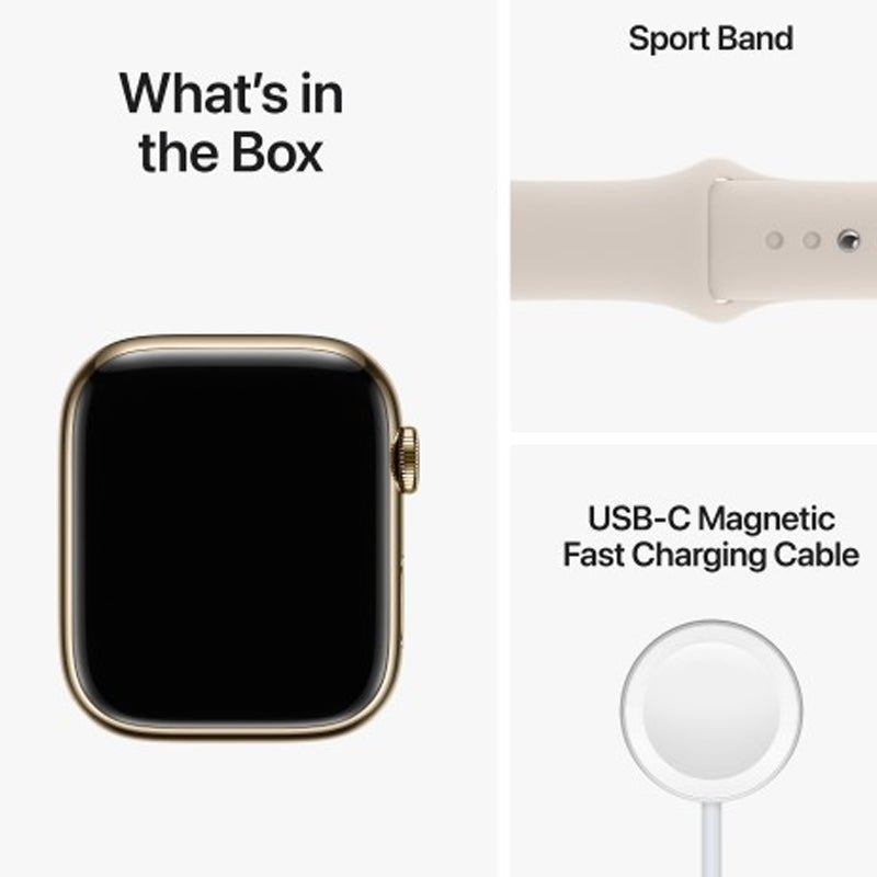 Apple Watch Series 8 - OLED / 32GB / 45mm / Bluetooth / Wi-Fi / Cellular / Starlight