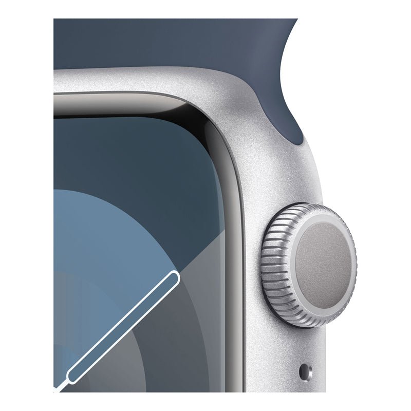 Apple Watch Series 9 with Sport Band - LTPO OLED / 64GB / 41mm / Medium/Large / Bluetooth / Wi-Fi / Storm Blue Smart