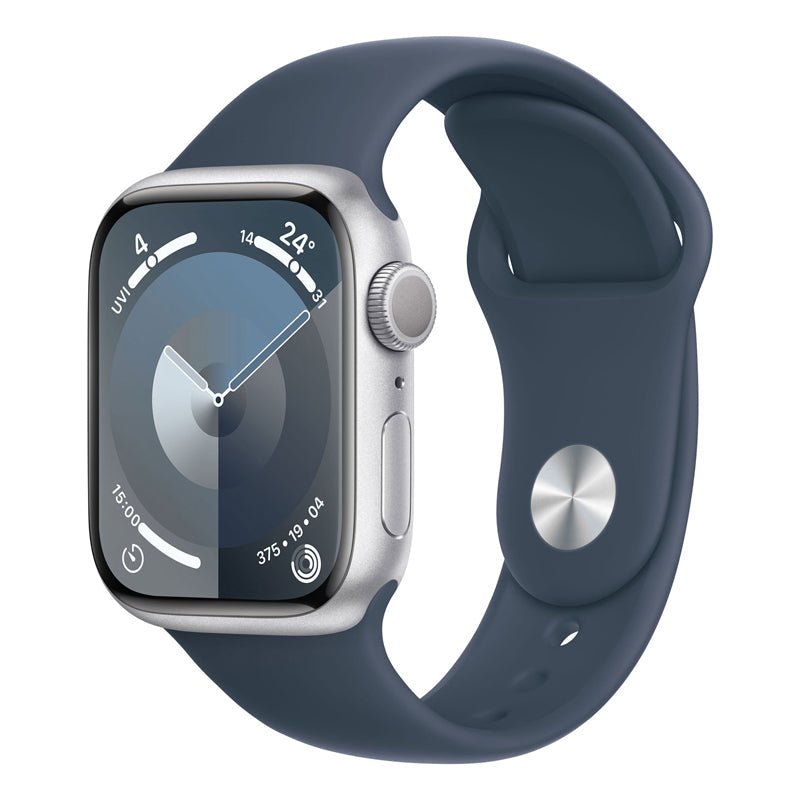 Apple Watch Series 9 with Sport Band - LTPO OLED / 64GB / 41mm / Medium/Large / Bluetooth / Wi-Fi / Storm Blue Smart