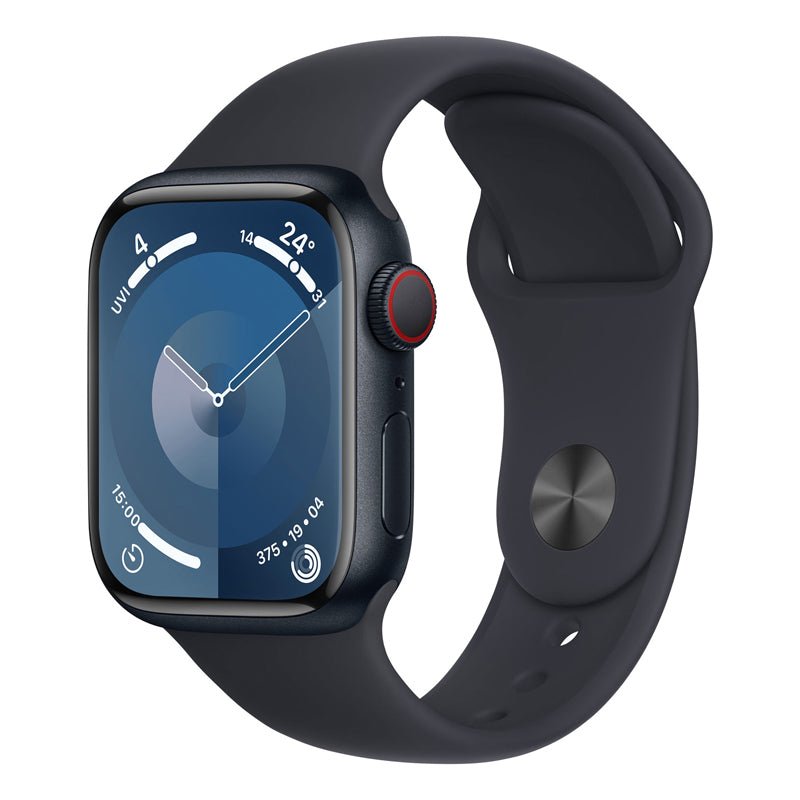 Apple Watch Series 9 with Sport Band - LTPO OLED / 64GB / 41mm / Small/Medium / Bluetooth / Wi-Fi / Cellular / Midnight