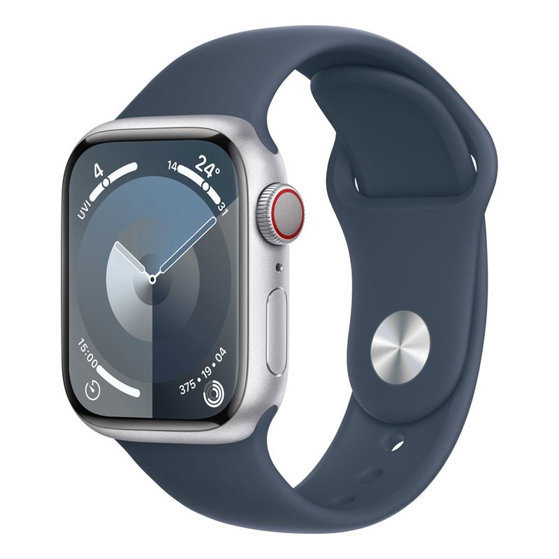 Apple Watch Series 9 with Sport Band - LTPO OLED / 64GB / 41mm / Small/Medium / Bluetooth / Wi-Fi / Cellular / Storm
