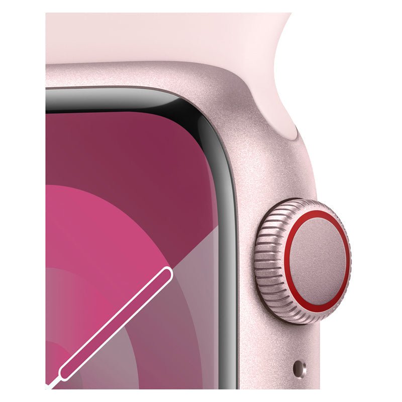Apple Watch Series 9 with Sport Band - LTPO OLED / 64GB / 45mm / Medium/Large / Bluetooth / Wi-Fi / Cellular / Light