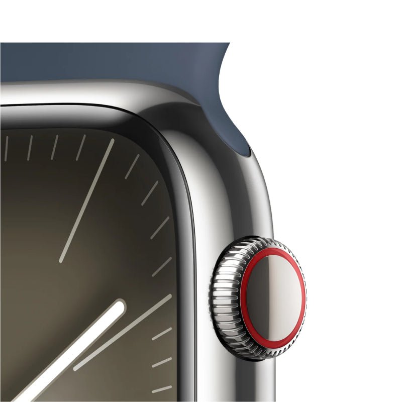 Apple Watch Series 9 with Sport Band - LTPO OLED / 64GB / 45mm / Medium/Large / Bluetooth / Wi-Fi / Cellular / Storm