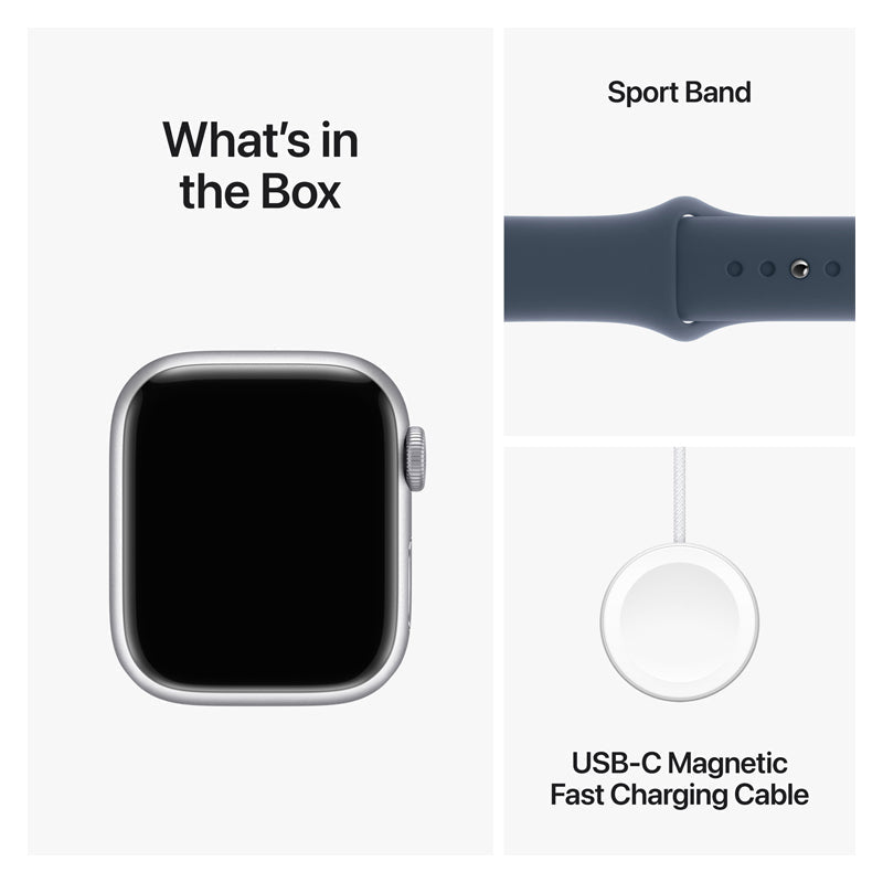 Apple Watch Series 9 with Sport Band - LTPO OLED / 64GB / 45mm / Medium/Large / Bluetooth / Wi-Fi / Cellular / Storm