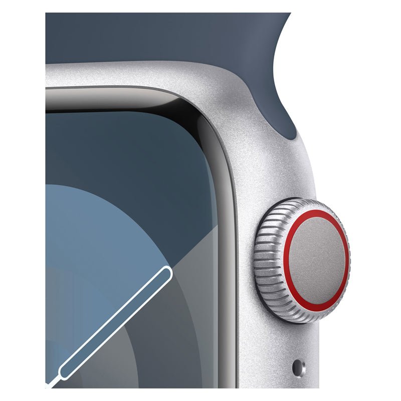 Apple Watch Series 9 with Sport Band - LTPO OLED / 64GB / 45mm / Medium/Large / Bluetooth / Wi-Fi / Cellular / Storm