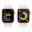 Apple Watch Series 9 with Sport Band - LTPO OLED / 64GB / 45mm / Medium/Large / Bluetooth / Wi-Fi / Light Pink Smart