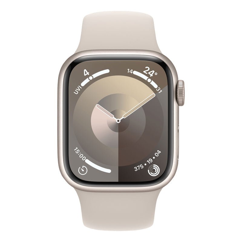 Apple Watch Series 9 with Sport Band - LTPO OLED / 64GB / 45mm / Medium/Large / Bluetooth / Wi-Fi / Starlight Smart