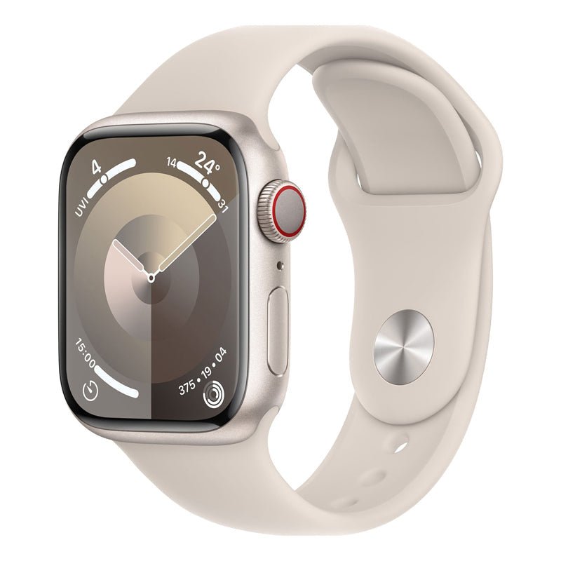 Apple Watch Series 9 with Sport Band - LTPO OLED / 45mm / Bluetooth / Wi-Fi / Cellular / Starlight Smart Watches