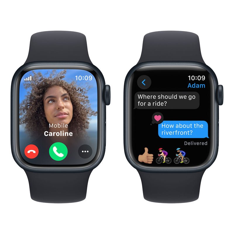 Apple Watch Series 9 with Sport Band - LTPO OLED / 64GB / 45mm / Small/Medium / Bluetooth / Wi-Fi / Midnight Smart
