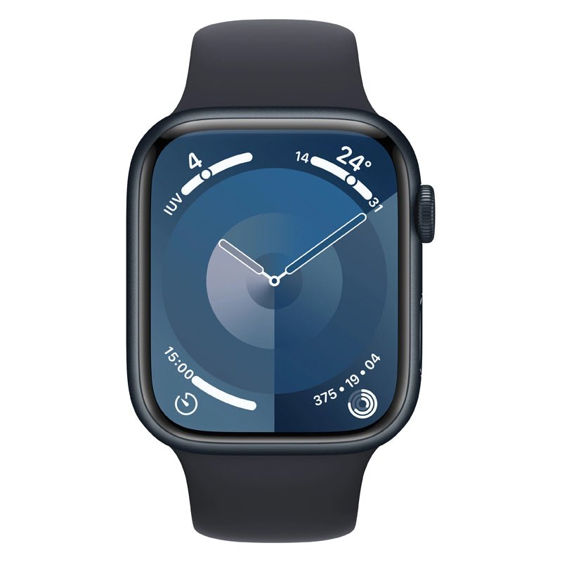 Apple Watch Series 9 with Sport Band - LTPO OLED / 64GB / 45mm / Small/Medium / Bluetooth / Wi-Fi / Midnight Smart