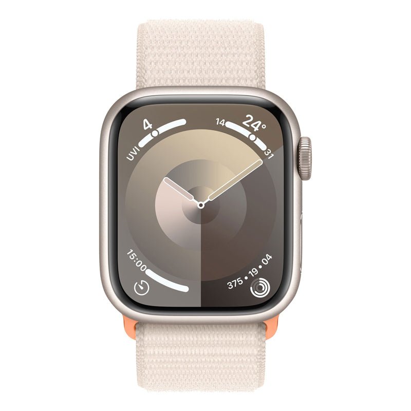Apple Watch Series 9 with Sport Loop - LTPO OLED / 64GB / 41mm / Bluetooth / Wi-Fi / Starlight Smart Watches