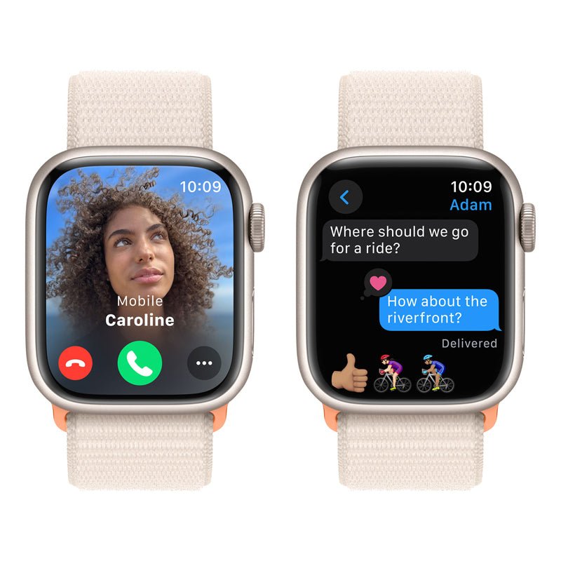 Apple Watch Series 9 with Sport Loop - LTPO OLED / 64GB / 41mm / Bluetooth / Wi-Fi / Starlight Smart Watches