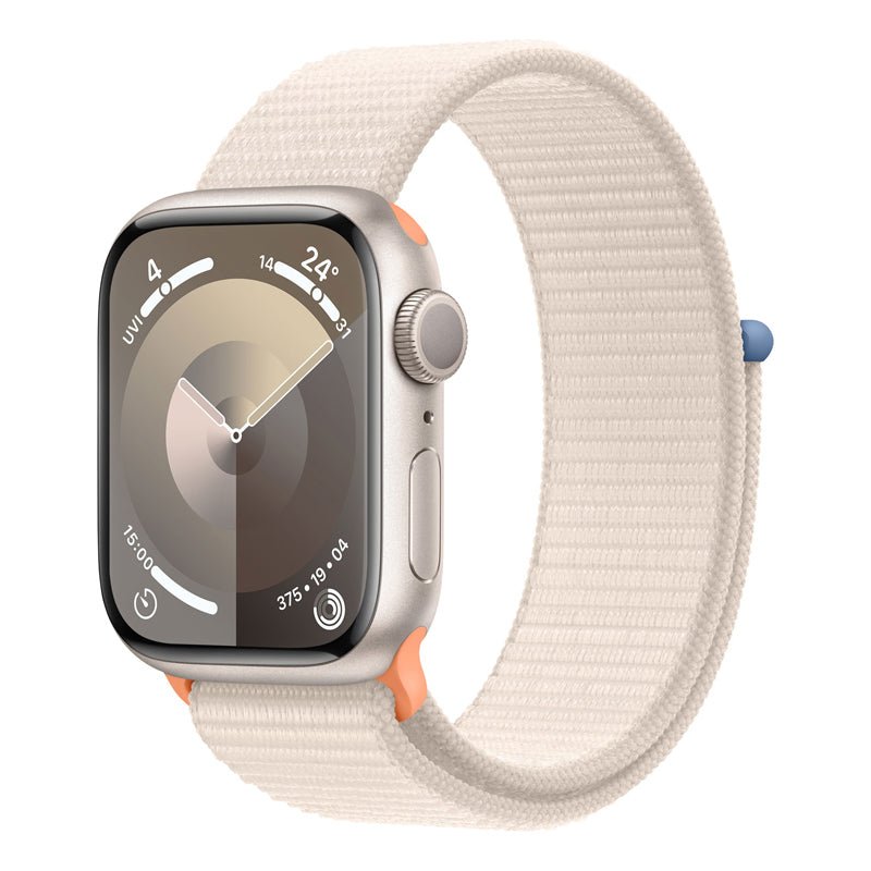 Apple Watch Series 9 with Sport Loop - LTPO OLED / 64GB / 41mm / Bluetooth / Wi-Fi / Starlight Smart Watches