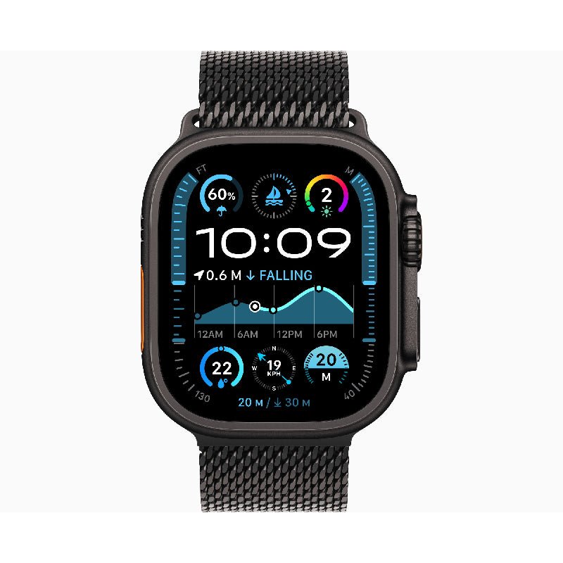 Apple Watch Ultra 2 (2024) - LTPO OLED / 64GB / 49mm / Bluetooth / Wi-Fi / Cellular / Titanium Black Milanese Loop