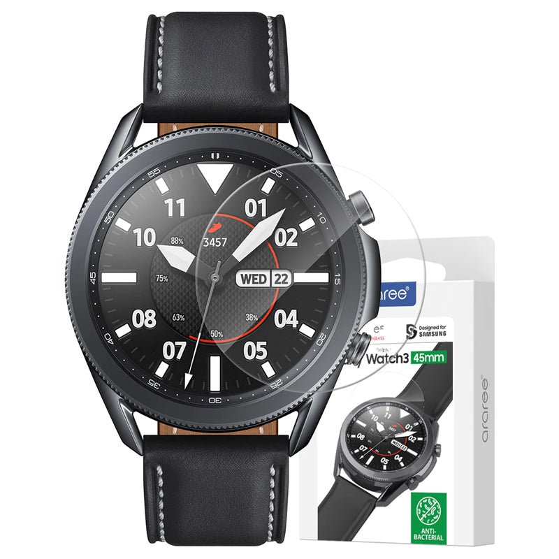 Araree Sub Core Anti-Bacterial Tempered Glass For Samsung Galaxy Watch 3 - 45Mm - Clear Smart Watches
